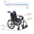 thumbnail image 4 of Journey SoLite C2 Ultra Lightweight Wheelchair for Adults – Foldable, Portable Manual Chair for Seniors Black with Blue Trim, 4 of 10