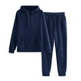 thumbnail image 2 of MSJUHEG track suits for women set,petite lounge sets for women,jogger sets for women 2 piece,Fleece With Hat Sports Suit Women,travel outfits for women,jogging suits for women Dark Blue L, 2 of 8