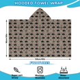 thumbnail image 2 of Gray Buffalo Geometric Pattern Hooded Bath Towel，60"x35" for Ages 3 To 12 Kids, Quick Dry Lightweight Soft Microfiber Hood Beach Towel Cover Up for Kids, 2 of 7