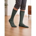 thumbnail image 6 of Deago 2 Pairs Men's Ultra Thin Sheer Dress Socks Soft Nylon Summer Silky Business Socks Breathable Work Trouser Sox Mid Calf, Green, 6 of 8