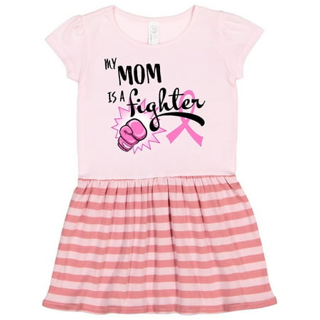 

Inktastic My Mom is a Fighter- Breast Cancer Awareness Gift Toddler Girl Dress