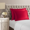 thumbnail image 4 of DISANGNI 100% Natural Mulberry Silk Pillow case for Hair and Skin with Hidden Zipper 22 Momme Both Sides Real Silk Pillow Case (1pc Queen Size 20x30", Red), 4 of 6