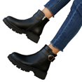 thumbnail image 5 of Willtoo Ankle Boots For Women Fall Winter Fashionable Chunky Shoes Low Heel Round Toe Side Zipper Casual Boots, 5 of 5