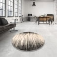 thumbnail image 3 of Ahgly Company Indoor Round Abstract Coffee Brown Abstract Area Rugs, 7' Round, 3 of 6