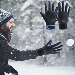 Thinsulate - Mens 3M Thermal Insulated Black Fingerless Gloves