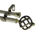 thumbnail image 3 of 13/16" Dia Adjustable 66-120 inch Double Curtain Rod with Jinx Finials - Antique Brass,(4742-664), 3 of 3