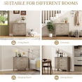 thumbnail image 5 of LFGUIZO 31.5" Vintage 3 Drawers Set of 2 Accent Cabinet, American Style Carved Buffet Accent Cabinet with, Storage Space for Entryway, Living Room Kitchen, 5 of 8