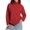 Red, variant on women sweaters Women's Pullover Sweater Split Hem Oversized Knit Pullover Soft High Neck Casual Winter Long Sleeve Crewneck Loose Fit Comfortable Fall Fashion