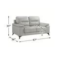 thumbnail image 6 of Lexicon Mischa Leather 2-Piece Upholstered Sofa Set in Silver Gray, 6 of 10