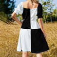 thumbnail image 4 of Robe Contrastée Quad Noir et Blanc Robes de Soirée Robe d'Été pour Femmes 2024, 4 of 5