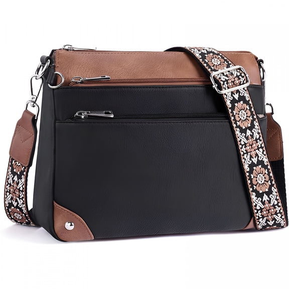 AOMRCOL Crossbody Bags for Women RFID Travel Crossbody Purses Leather Handbags Medium Shoulder Bag with Adjustable Strap