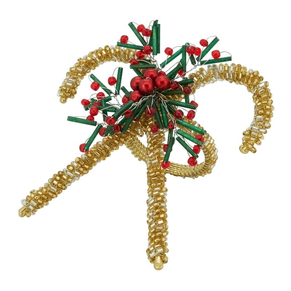 Saro Lifestyle Sweet Treats Beaded Candy Cane Napkin Ring (Set of 4)