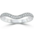 thumbnail image 1 of 1/5ct Curved Diamond Wedding Guard  Engagement Band 14K White Gold, 1 of 3