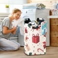 thumbnail image 5 of Yayeee Freestanding Laundry Hamper with Handle Collapsible Large Storage Basket for Clothes, Red Christmas Box Pattern, 5 of 7