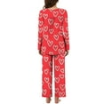 thumbnail image 4 of BiZtdJrK Lightning Sales Womens Pajamas Set Long Sleeve Button Up V Neck Pullover Tops and Pants 2 Piece Lounge Outfits Valentine's Day Heart Print Sleepwear Pink XL, 4 of 8