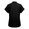 thumbnail image 5 of DHFJKG Womens Summer Top Batwing Short Sleeve T Shirt Soft Texture Ribbed Relaxed Fit Button Up Solid Color Comfy Tops, 5 of 5