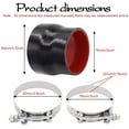 thumbnail image 2 of Acoplador Reductor De Silicona Negro Recto De 3 A 3-1/2 Pulgadas De Diámetro Interior Con 2 Abrazaderas Con Perno En T 4 Capas De Refuerzo De Poliéster Tubo Turbo De Alto Nivel Adecuado, 2 of 5