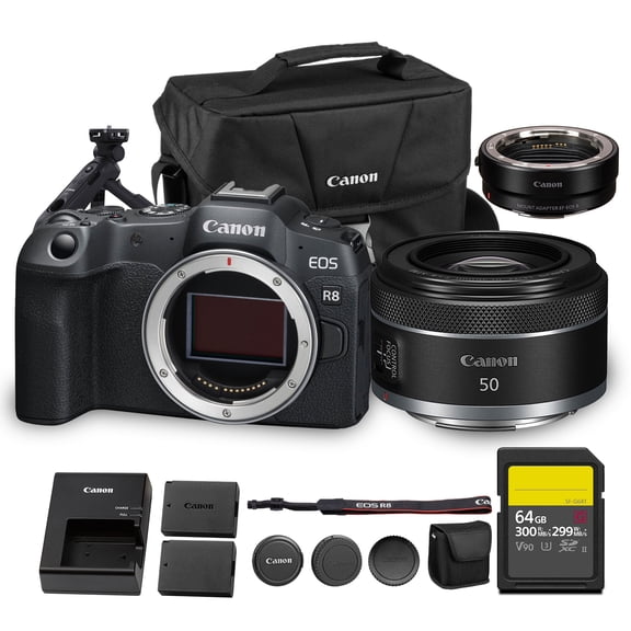 Canon EOS R8 Mirrorless Camera – 24.2MP Full-Frame Sensor, 4K60p Video