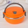 thumbnail image 2 of Stainless Steel Round 1 Layer Insulated Food Thermal Containers Lunch Box Case, 2 of 4