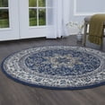 thumbnail image 2 of Home Dynamix Tremont Magnolia Traditional Medallion Area Rug, Navy Blue/Ivory, 39" Round, 2 of 5
