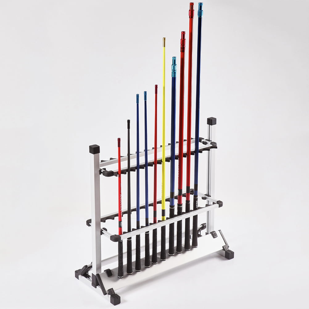 24 Rods Rack Fishing Rod Pole Holder Stand Aluminum Alloy Storage Tools Portable 
