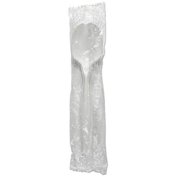 BWKSSMWPPWIW Mediumweight Wrapped Polypropylene Soup Spoons - White (1000/Carton)
