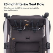 HARPPA Foldable Wagon Stroller for 4 Kids with 5-Point Harness,Canopy,Gray