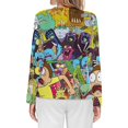 thumbnail image 2 of Rick And Morty Women’s Pajama Top 3D Digital Print Sleepwear Trendy Crewneck Pullovers Long Sleeve Shirts 2XL, 2 of 8