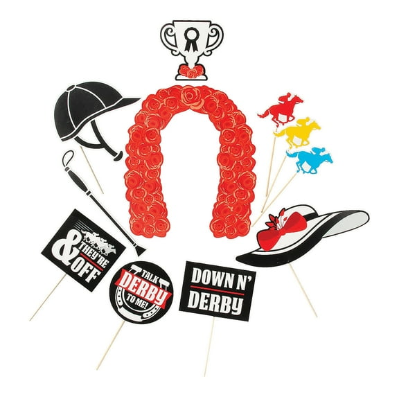 Derby Photo Stick Props, Apparel Accessories, Party, 11 Pieces