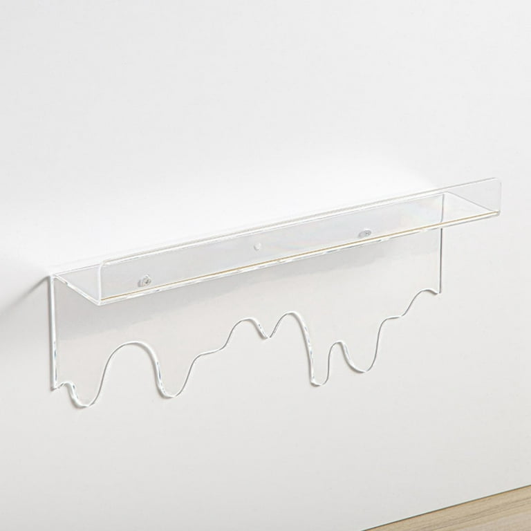 MEISHIDA Clear Acrylic Shelf, Set of 2 Invisible Wall Shelves Wall Mounted  Display Shelf, Floating Shelves for Bathroom, Bedroom, Living Room