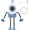 Blue, variant on Poseable Robot Fan – 5 Speeds, Strong Suction, LED, Digital Display, Phone Holder, 2026 Cute Robo Desk Fan, USB Rechargeable, Portable Bendable Personal Desktop Fans for Office Travel