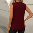 thumbnail image 3 of Top sin mangas de cuello redondo liso de verano para mujer - Corte holgado, mezcla de poliéster - Camiseta sin mangas informal para el día a día, 3 of 5