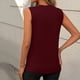 thumbnail image 3 of Top sin mangas de cuello redondo liso de verano para mujer - Corte holgado, mezcla de poliéster - Camiseta sin mangas informal para el día a día, 3 of 5