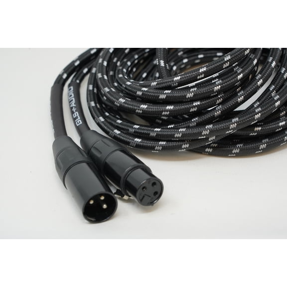 GLS Audio 15ft - Shielded 3-Pin XLR Cloth Cable Male to Female