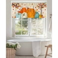 thumbnail image 6 of Fall Thanksgiving Kitchen Valances for Windows Orange Teal White Pumpkin Valance Curtains&nbsp; for Kitchen /Living Room/Bedroom/ Bathroom Decor, 42"x12 " ,Rod Pocket 1 Panel, Retro Maple Leaf, 6 of 7