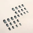thumbnail image 3 of Uñas postizas cortas cuadradas con punta francesa, brillantes y reutilizables, 24 unidades A32, 3 of 5