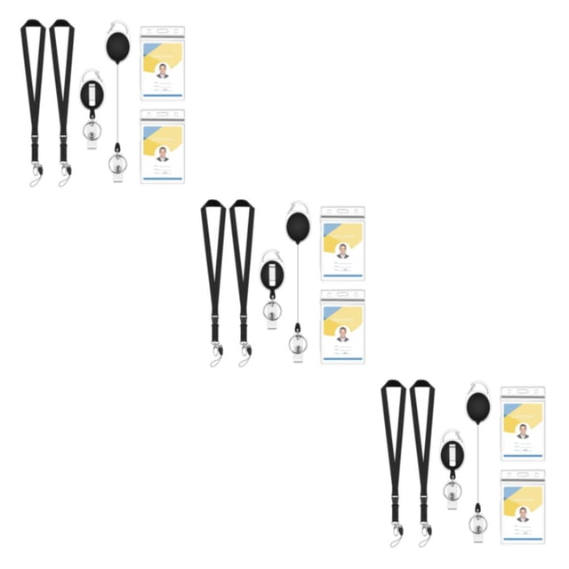 yingyy 2pcs PVC Convenient Badge Tether With Exquisite Craft And Smooth Line Work ID Card Card Holders 3Set