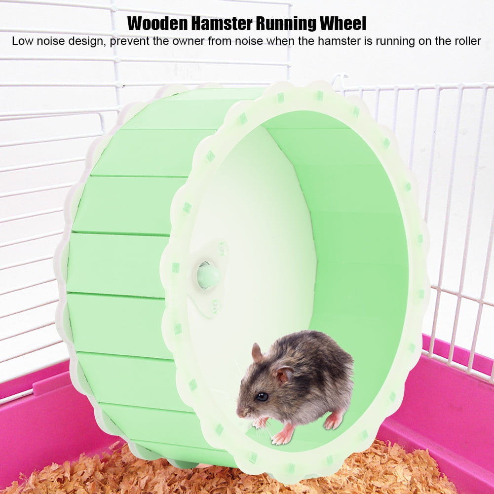 LYUMO Wooden Running Wheel Low Noise Exercise Roller Spinner Toy for