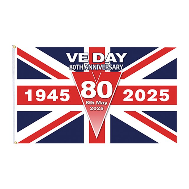 2025 VE Day 80th Bunting Banner 80 Years In Europe Bunting Flag Anniversary Ve Day 80th Anniversary Decorations Ve Day Bunting Ve Day Flag 10m Length Ve Flag
