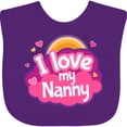 thumbnail image 3 of Inktastic I Love My Nanny Grandchild Girls Baby Bib, 3 of 4
