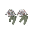 thumbnail image 2 of Aojekbee Baby Boys Pants Set, Long Sleeve Crew Neck Tractor Print Sweatshirt with Elastic Waist Sweatpants Infant Clothes, 2 of 9