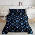 thumbnail image 1 of Erosebridal Futuristic Stripes Bedding Sets Queen with Comforter, Modern Abstract Duvet Insert, Minimalism Room Decor, Reversible 3pcs, 1 of 8