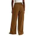 thumbnail image 3 of Dweltoz Wide Leg Corduroy Pants Women 2025 Trendy High Waisted Straight Leg Pant Stretchy Comfy Loose Trousers with Pockets,Light Brown S, 3 of 7