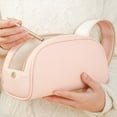 thumbnail image 3 of Creative For Women Fashion Solid Color Lager Capacity Pu Leather Candy Color Women Cosmetic Bag Travel Toiletry Bag Makeup Case Storage Bag GREY, 3 of 8