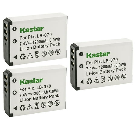Kastar LB-070 Battery 3-Pack Replacement for Kodak Kodak Pixpro AZ901 Pixpro AZ901 Astro Zoom Kodak PIXPRO S1 Kodak PIXPRO S-1 Minolta MN67Z 20MP FHD Minolta MN67Z-BK Camera