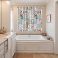 thumbnail image 3 of Green Blue Pink Botanical Kitchen Curtains 63 Inch Length, Spring Floral Vintage Grommet Top Bedroom Living Room Curtains, Light Filtering Cafe Curtain Drapes 2 Panels Set 84''x63'', 3 of 9