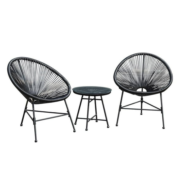 Bistro Set Acapulco Mainstays Negro 3 Piezas