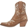 thumbnail image 3 of Dingo  Womens Primrose Embroidered Floral Snip Toe Cowboy  Casual Boots   Ankle Mid Heel 2-3", 3 of 5