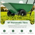 thumbnail image 2 of Topcobe Dual-Wheel Wheelbarrow Garden Utility Cart with Pneumatic Tires, Outdoor Patio Garden Tools-Green, 2 of 10