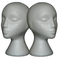 SPRING PARK 2Pcs/Set Styrofoam Wig Head - Female Foam Mannequin head - Style, Model And Display Hair, Hats and Hairpieces - For Home, Salon